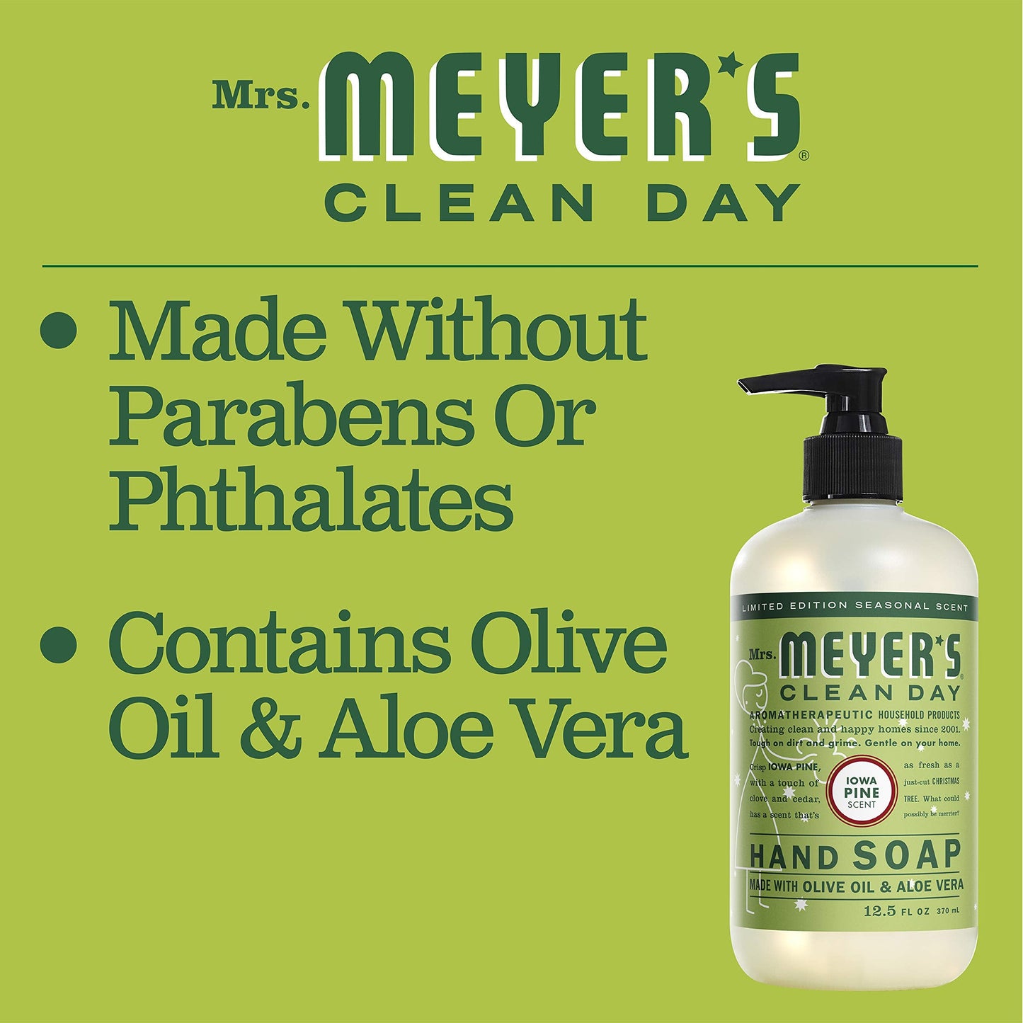 Mrs. MEYER'S Clean Day Liquid Hand Soap Iowa Pine, 12.5 Fl Oz (Pack of 1) Beauty & Personal Care Mrs. MEYER'S