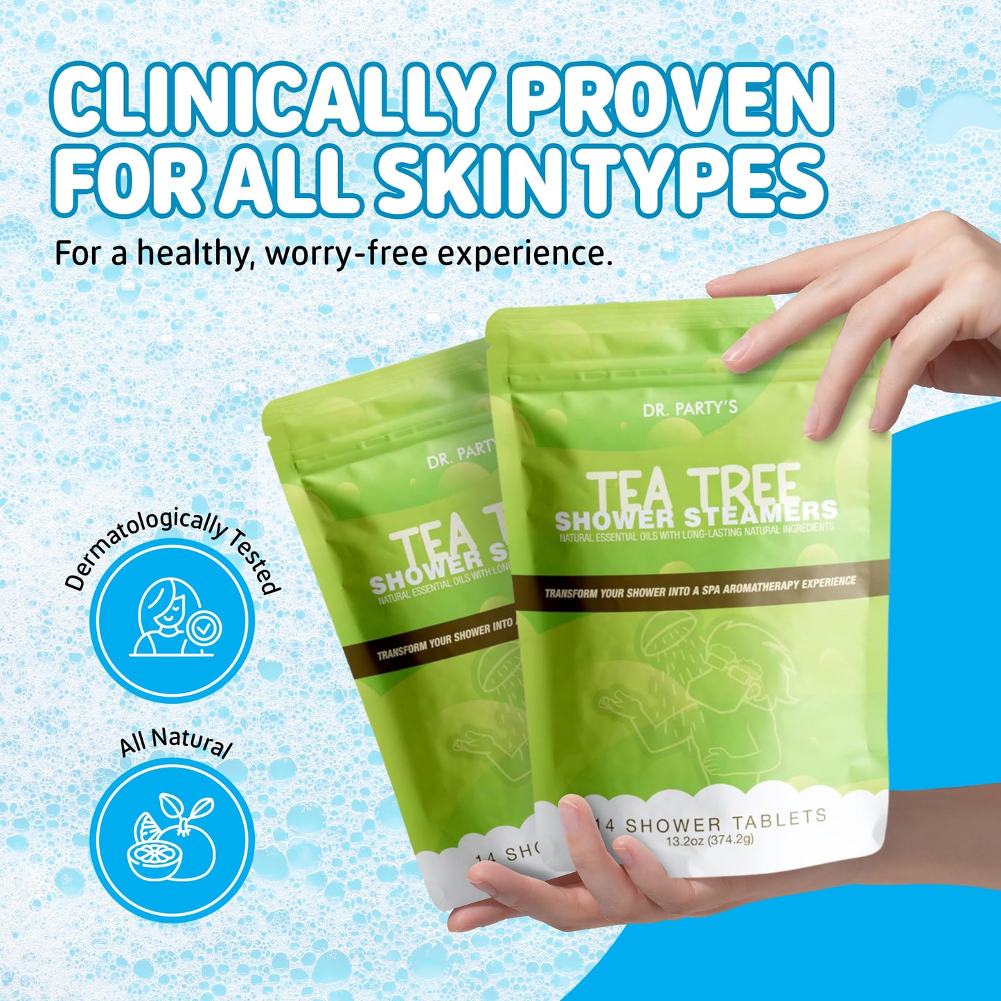 Shower Steamer - 5 Different scents - 14 Tablets per Package (Tea Tree) Beauty and Personal Care Partymachines
