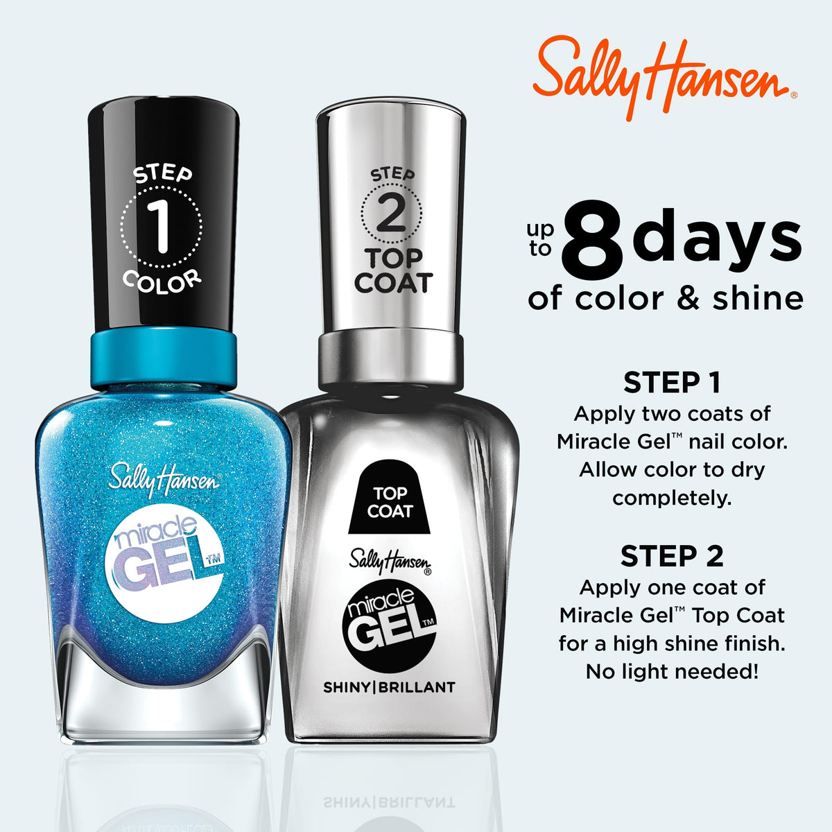 Sally Hansen Miracle Gel Salon Quality Nail Polish | Gel-Like Formula, Two-Step System, No UV Light Needed, Long Lasting | Opaque, Shimmery | 649 Beauty & Personal Care Sally Hansen