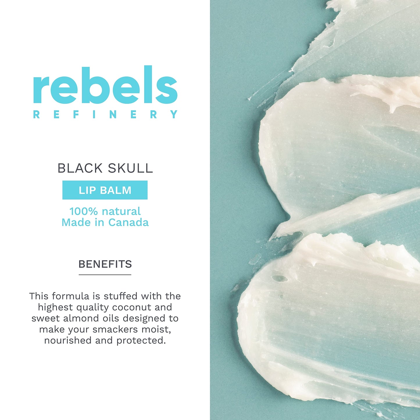 Rebels Refinery 3-Piece Skull-Shaped Lip Balm Bundle - Black - Mint, Vanilla & Passion Fruit Beauty & Personal Care REBELS REFINERY