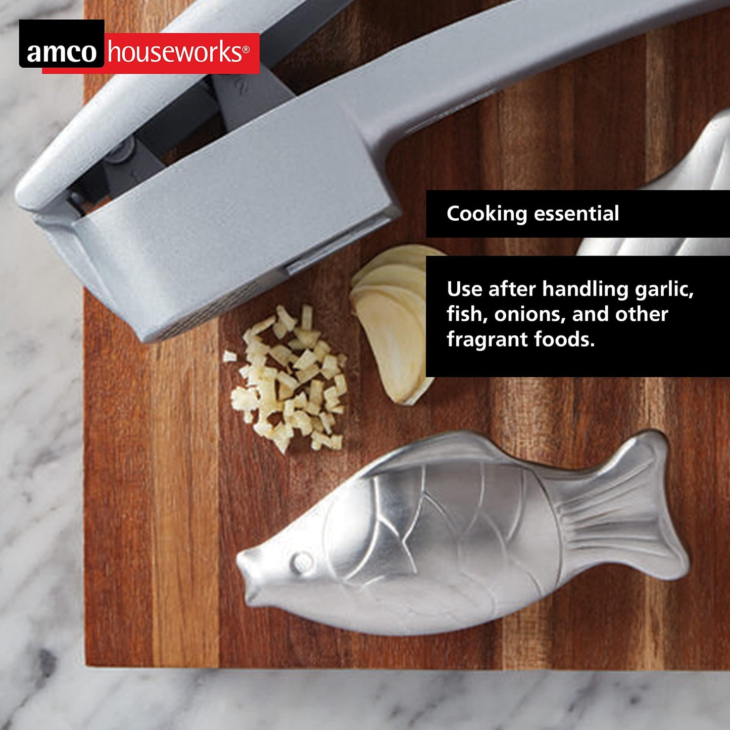 Amco Rub Away Bar, Stainless Steel Odor Absorber, Fish Shaped - Dishwasher Safe Kitchen & Outdoor Essential for Garlic, Onion, Fishing, Hiking Odors Beauty & Personal Care Amco