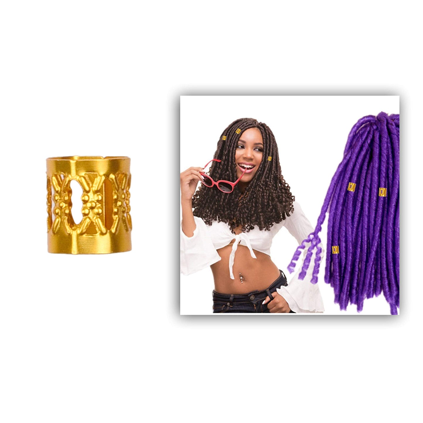 hair braid cuff gold and silver 200pcs - Kare & Kind 200x Aluminum Hair Cuffs Beauty & Personal Care Kare & Kind