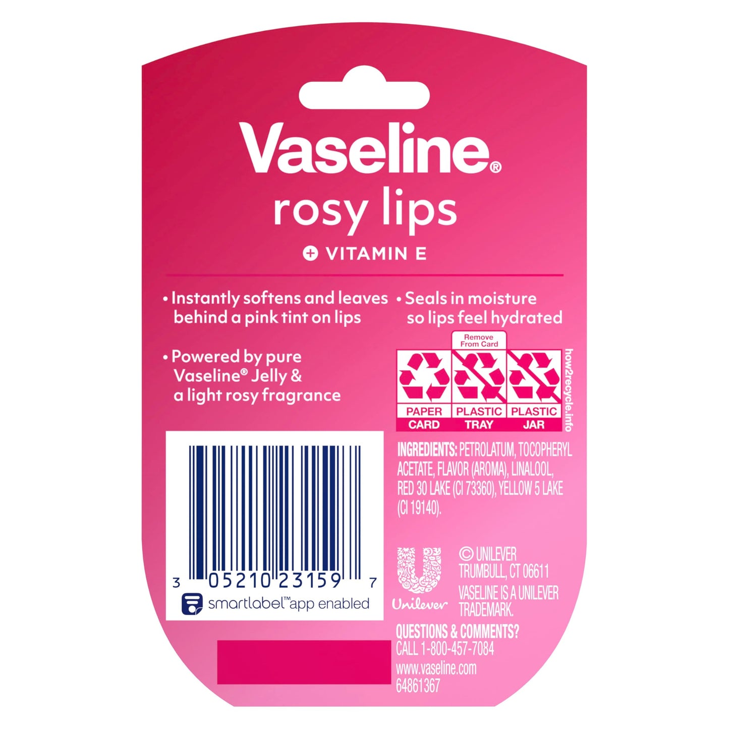 Vaseline Lip Therapy Rosy Lips Mini For Dry, Chapped Lips Moisturizing Tinted Lip Balm 0.25 oz Beauty and Personal Care Vaseline