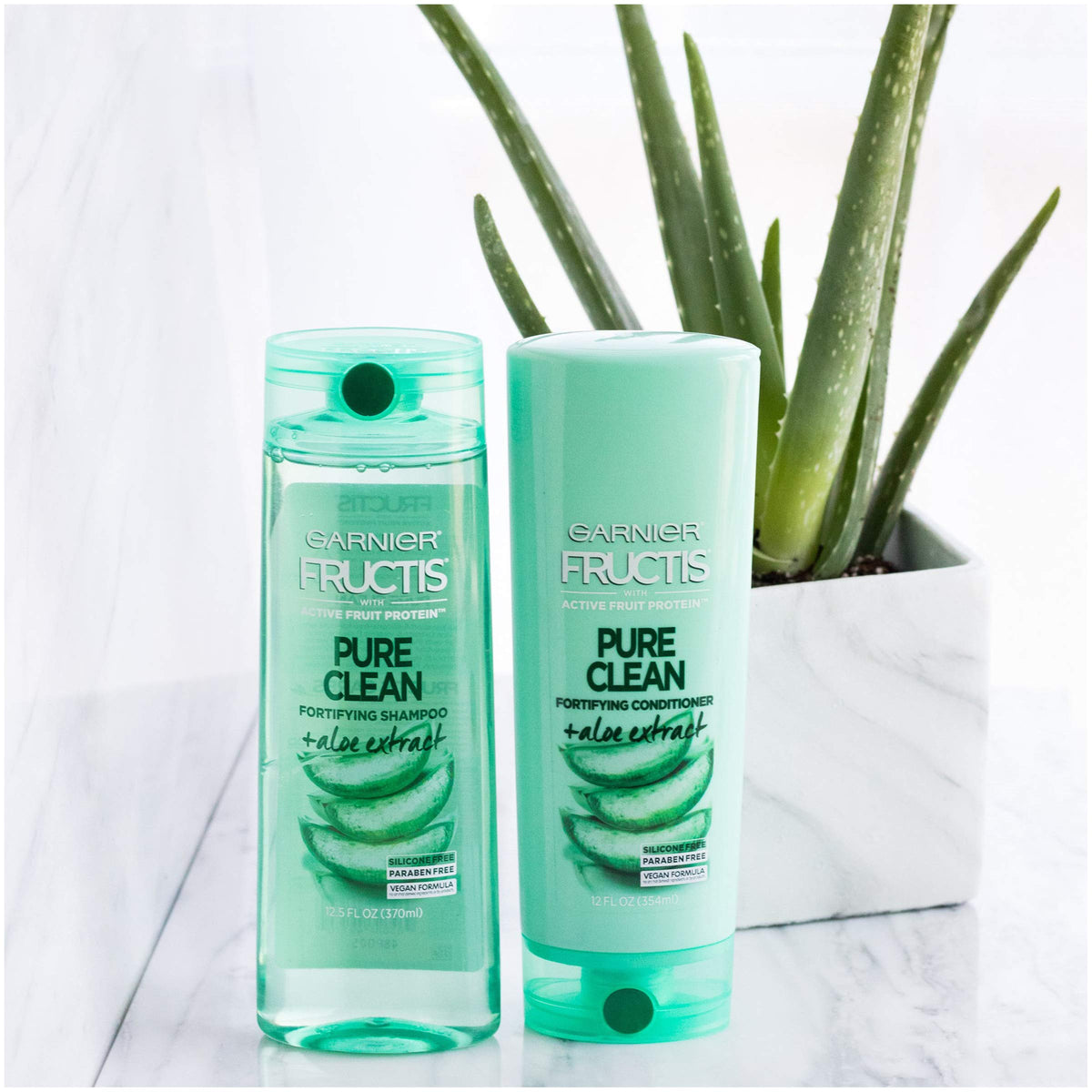 Garnier Hair Care Fructis Pure Clean Shampoo, 12.5 Fl Oz, 2 Count