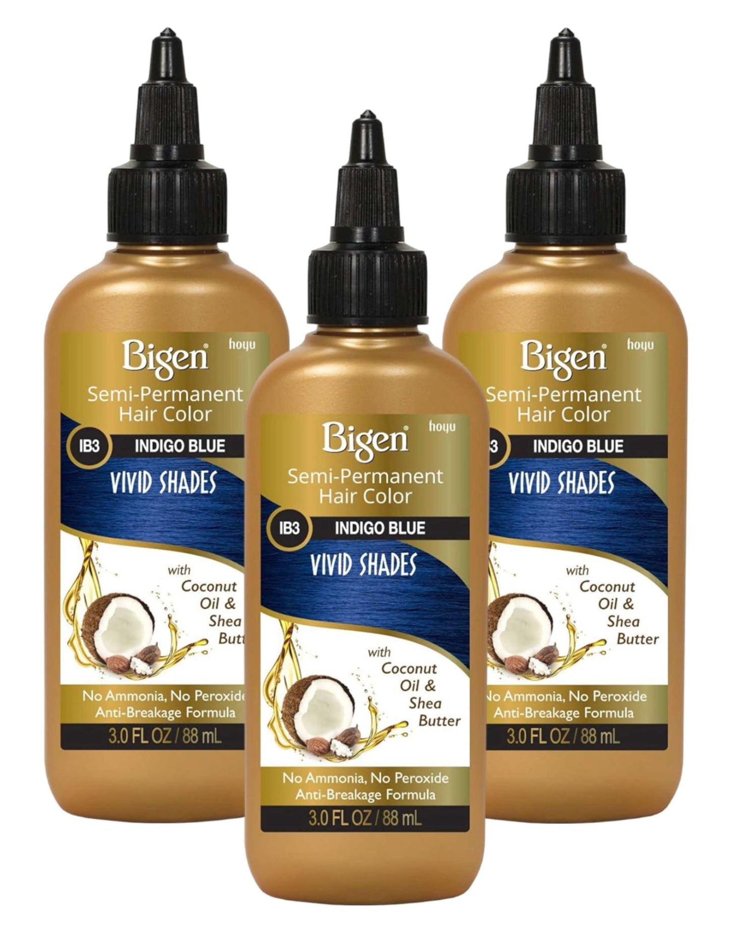 Bigen Semi-Permanent Haircolor #Ib3 Indigo Blue 3 Ounce (88ml) (3 Pack) Beauty & Personal Care Bigen