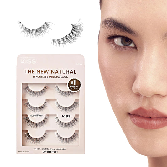 KISS The New Natural, False Eyelashes, 'Nude Blazer', 12mm, Includes 4 Pairs Of Lashes, Easy to Apply, Reusable Lash Clusters Beauty & Personal Care KISS