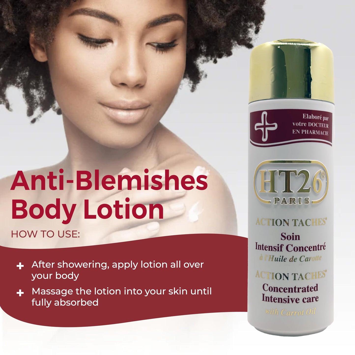 HT26 Body Lotion for Melanin Rich Skin - Carrot Oil for Enhanced Skin Radiance - Intensive Care for a Skin Cream for Body - 16.91 fl oz Beauty & Personal Care HT26 PARIS