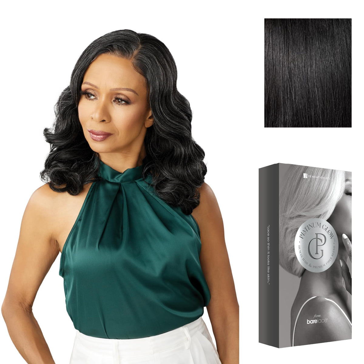 Sensationnel Platinum Glow 13x6 Wig-Nadine, 1 JETBLACK