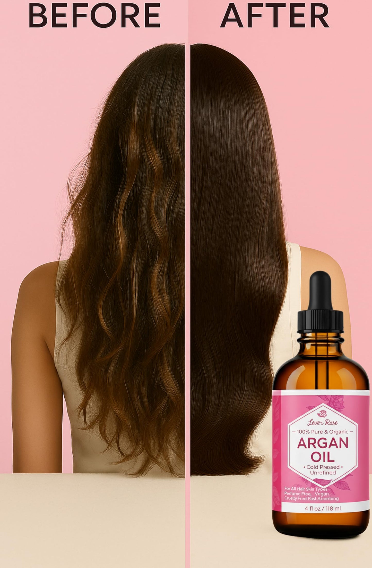 Leven Rose Organic Argan Oil for Hair, Face and Skin - 4 oz 100% Pure Moroccan Cold-Pressed Organic Beauty & Personal Care Leven Rose