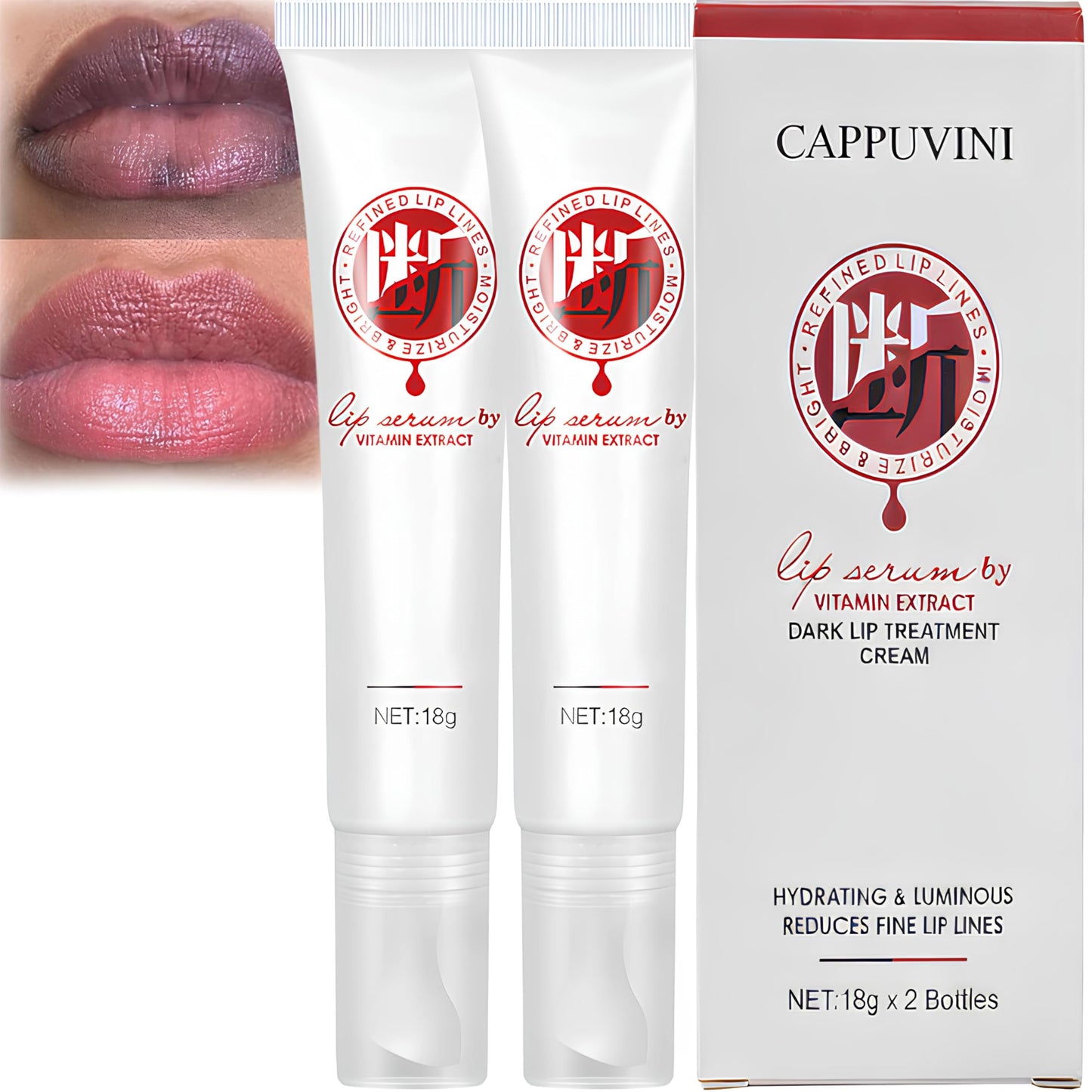 Jinshane Lip Serum by Vitamin Extract, Lip Lightening for Dark Lips, Lip Balm Dark Lip Treatment for for Smokers and Non-smokers, Lip Brightener Beauty and Personal Care Cappuvini