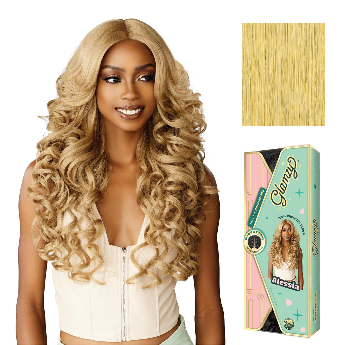 Sensationnel Glamzy Lace Part Wig-Alessia, LIGHTGOLDENBLONDE