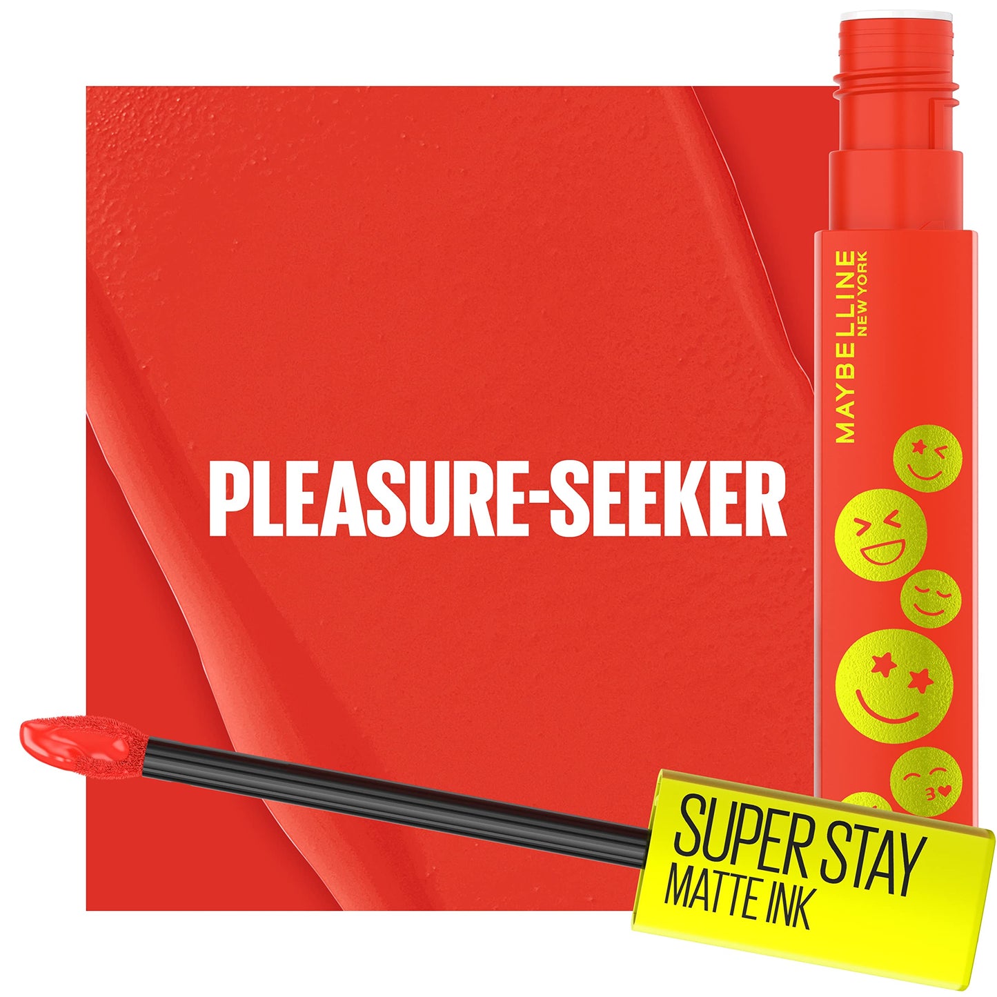 Maybelline Super Stay Matte Ink Liquid Lip Color, Moodmakers Lipstick Collection, Long Lasting, Transfer Proof Lip Makeup, Pleasure Seeker, Red, 1 Beauty & Personal Care MAYBELLINE