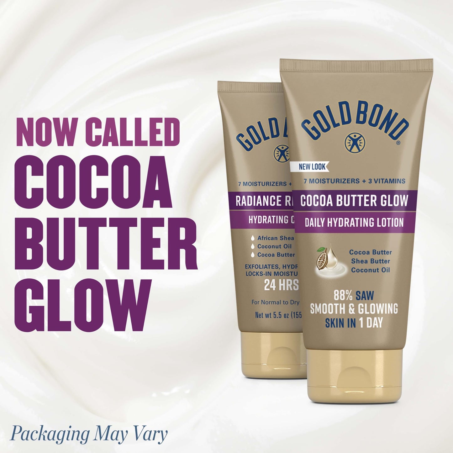 Gold Bond Cocoa Butter Glow Daily Hydrating Lotion with Shea Butter, Cocoa Butter & Coconut Oil, Exfoliating Moisturizer for Dry Skin, 5.5 oz. Beauty & Personal Care Gold Bond