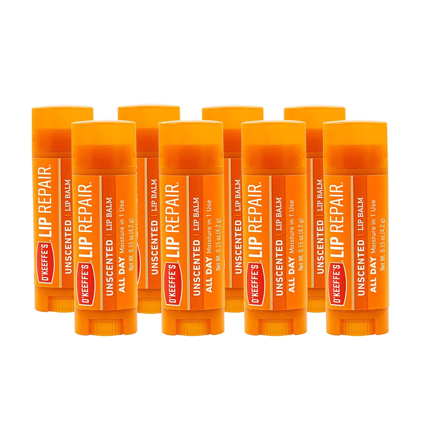 O'Keeffe's Unscented Lip Repair Lip Balm for Dry, Cracked Lips, Stick, (Pack of 8) Beauty and Personal Care O'Keeffe's