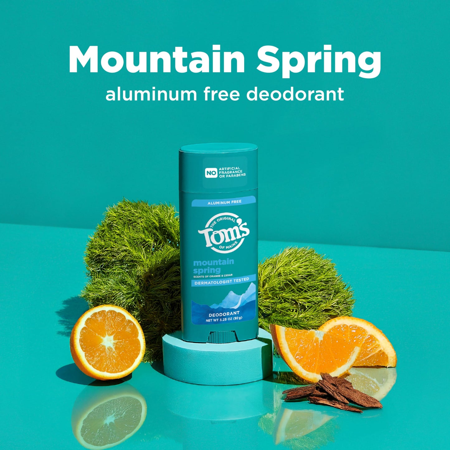 Tom’s of Maine Mountain Spring Natural Deodorant for Men and Women, Aluminum Free, No Artificial Fragrances, Dyes, or Preservatives, Baking Soda Free Beauty and Personal Care Tom's of Maine
