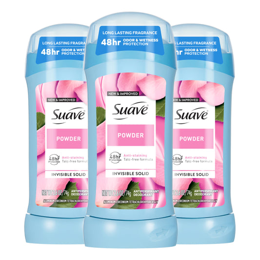 Suave Invisible Solid Deodorant Powder 2.6z, 3 Pack Beauty and Personal Care Suave