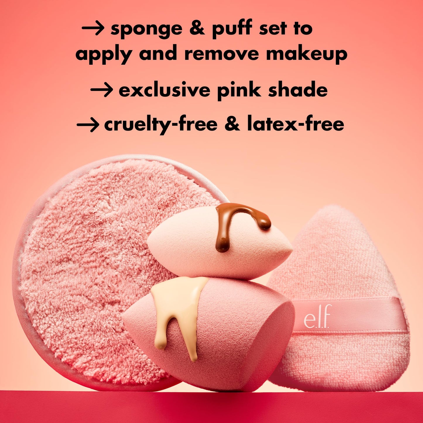 e.l.f. Sponge On, Sponge Off Kit, Four-Piece Makeup Sponge Set For Flawlessly Applying, Blending & Removing Face Makeup, Vegan Beauty & Personal Care e.l.f.