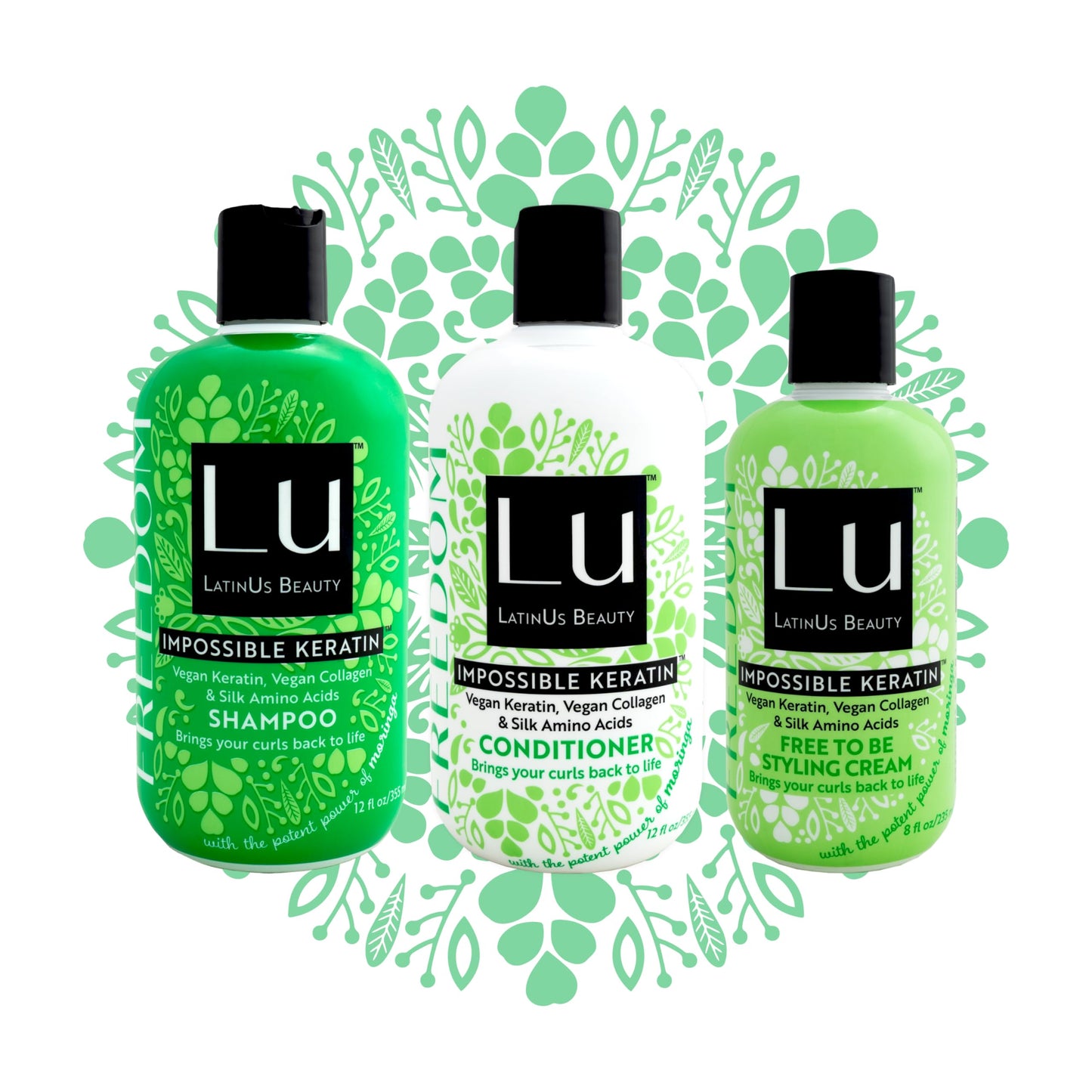Lu by LatinUs Beauty Freedom Collection | Shampoo, Conditioner & Styling Cream with Impossible Keratin™, Moringa Oil, Cruelty Free, Sulfate Free Beauty & Personal Care LATINUS