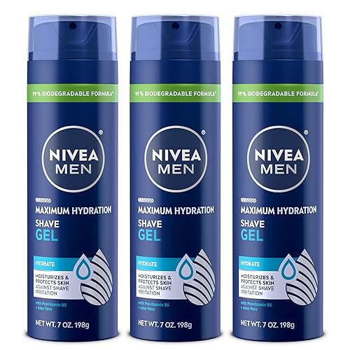 NIVEA MEN Maximum Hydration Shave Gel with Aloe Vera and Provitamin B5, 3 Pack of 7 Oz Cans Beauty & Personal Care NIVEA MEN