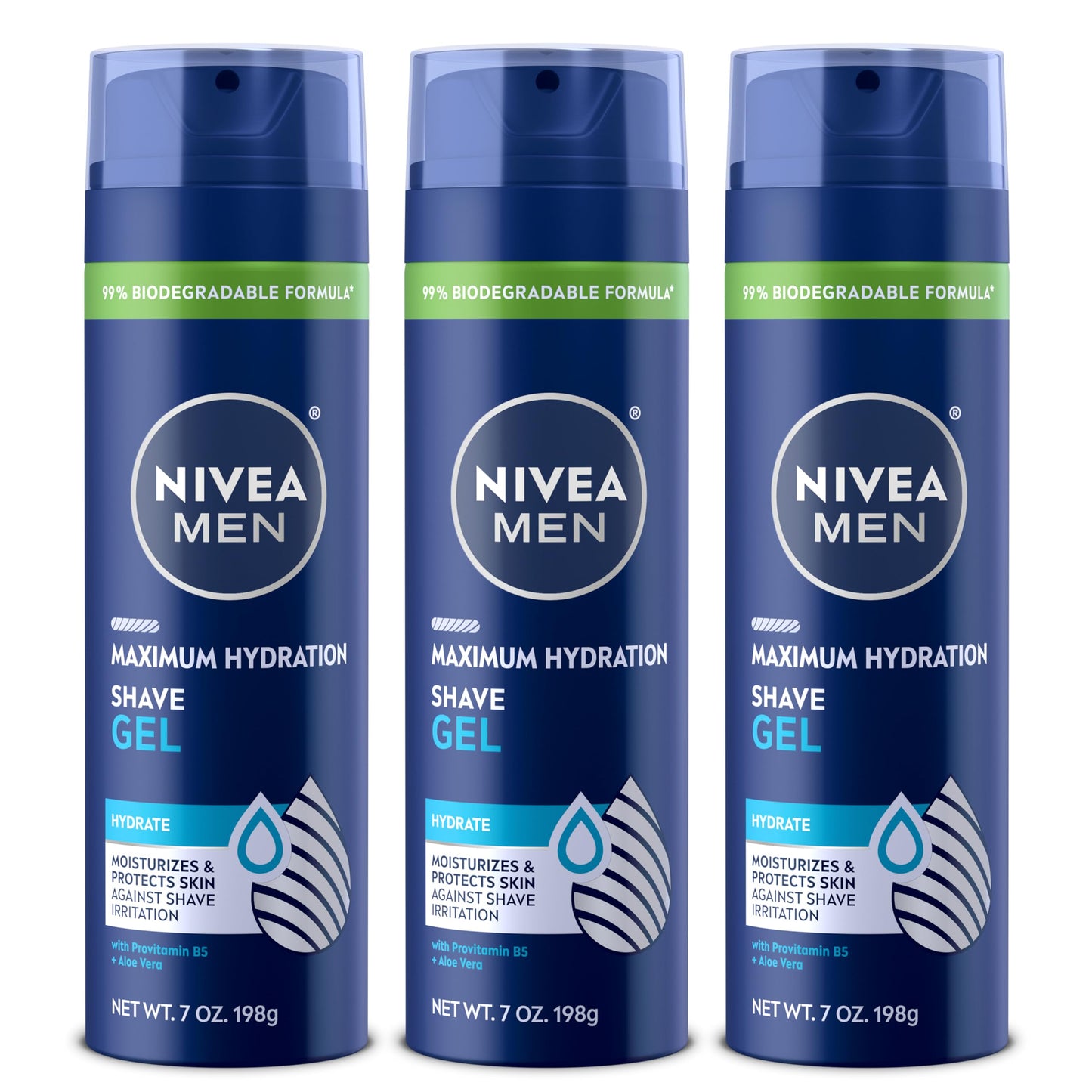 NIVEA MEN Maximum Hydration Shave Gel with Aloe Vera and Provitamin B5, 3 Pack of 7 Oz Cans Beauty & Personal Care NIVEA MEN
