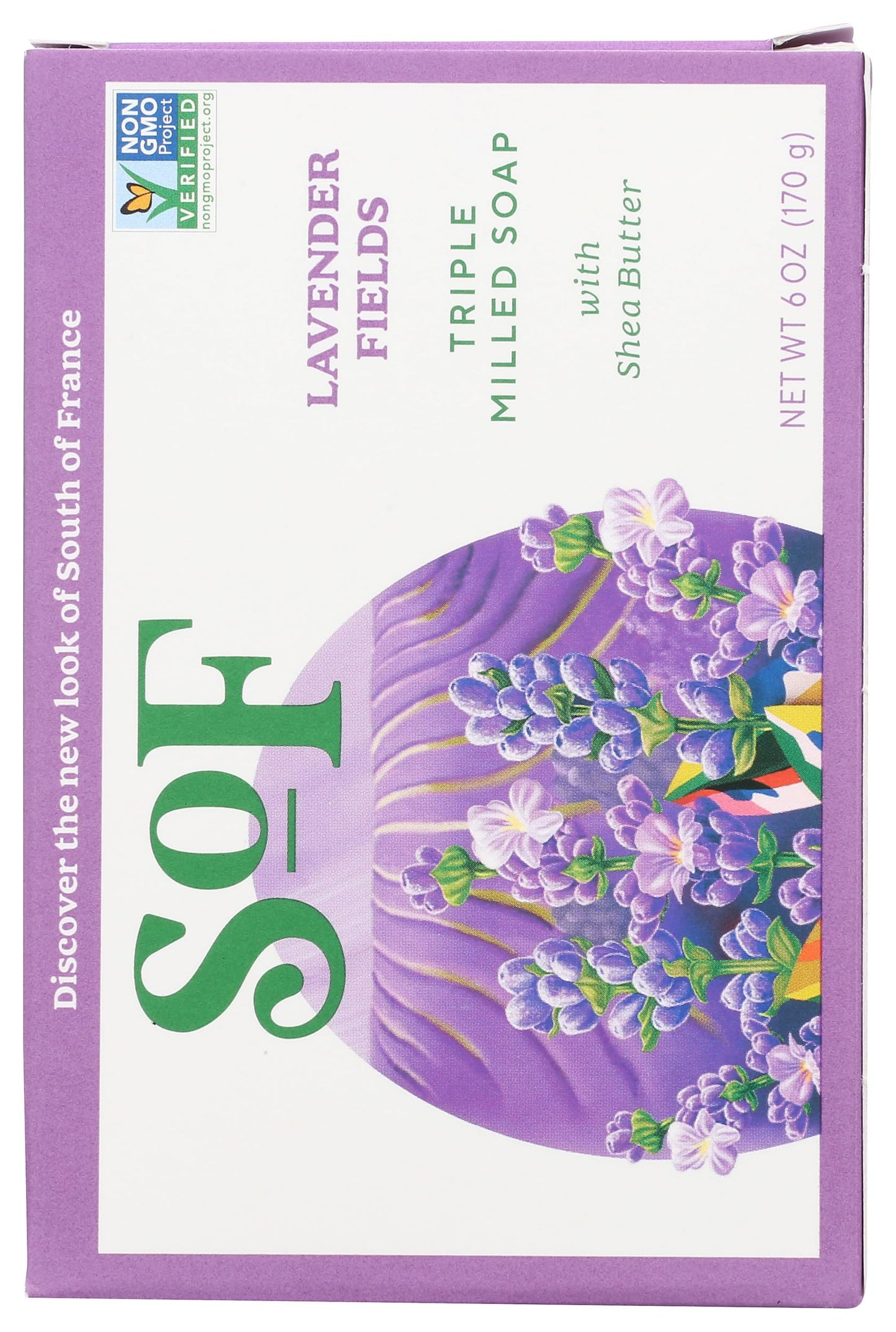 South Of France, Soap Bar Lavender Fields, 6 Ounce Beauty & Personal Care South Of France
