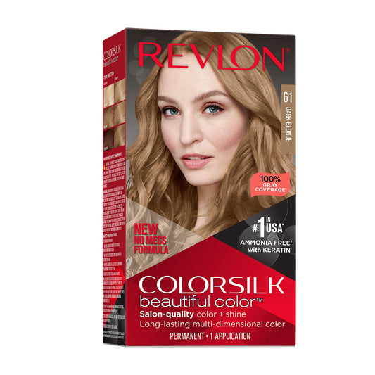 Revlon Colorsilk Beautiful Color Permanent Hair Color, Long-Lasting High-Definition Color, Shine & Silky Softness with 100% Gray Coverage, Ammonia Beauty & Personal Care REVLON
