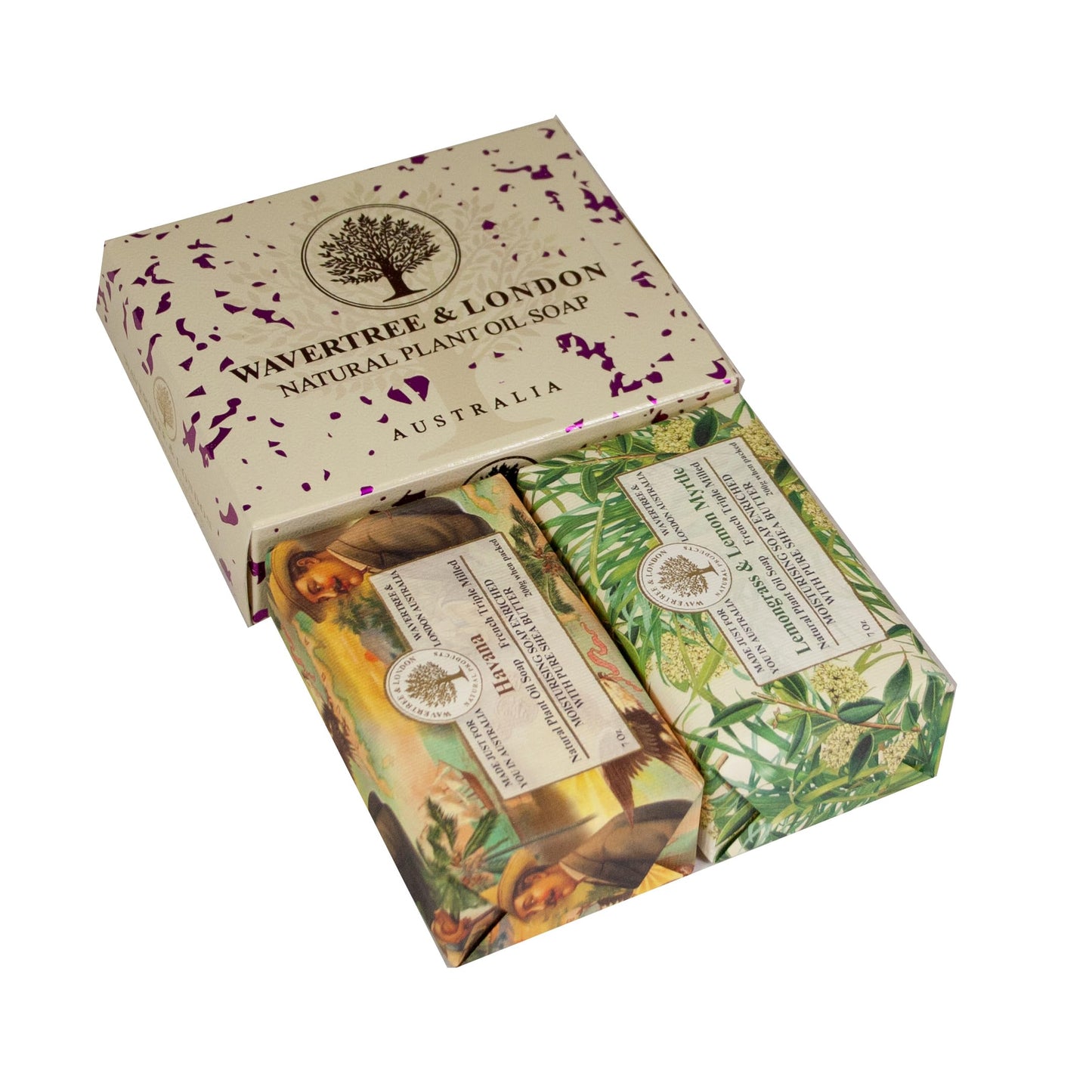 Wavertree & London Duo Gift Box (2 Bars) - 7oz Havana and Lemongrass & Lemon Myrtle Scented Triple Milled Natural Soap Bars - Pure Plant Oil Soap Bars Beauty & Personal Care Wavertree & London