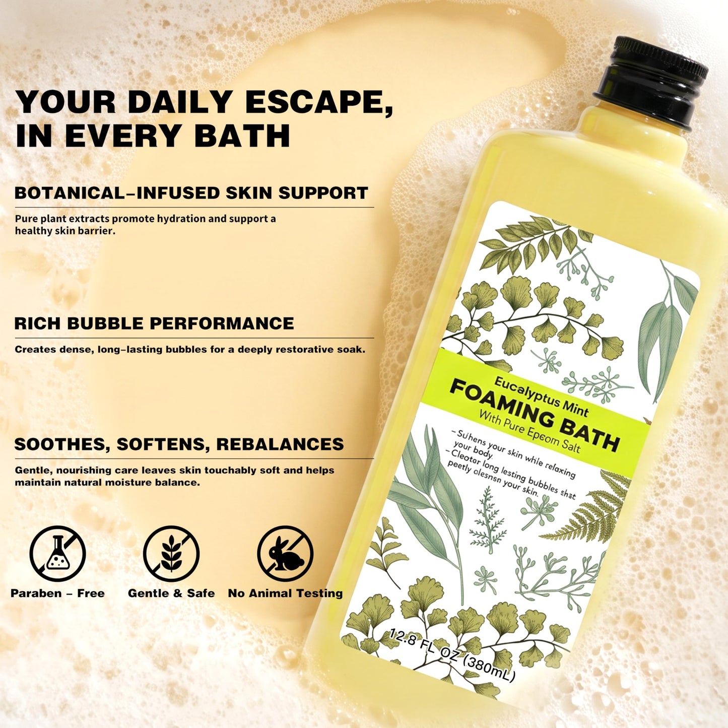 Serenity Sanctuary Bubble Bath for Women, Scented Gift Set for Adults, 51.2 fl oz (Pack of 4), with Shower Gel, Ladies Foaming Bath Variety, Mother's Beauty and Personal Care Serenity Sanctuary