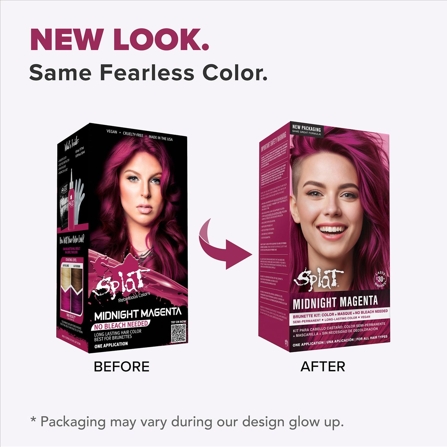 Splat Midnight Magenta Semi Permanent Hair Dye Kit, 1 Application, Includes Deep Reconstructor Conditioner, Lasts 30 Washes, No Bleach Required, Vegan Beauty & Personal Care Splat