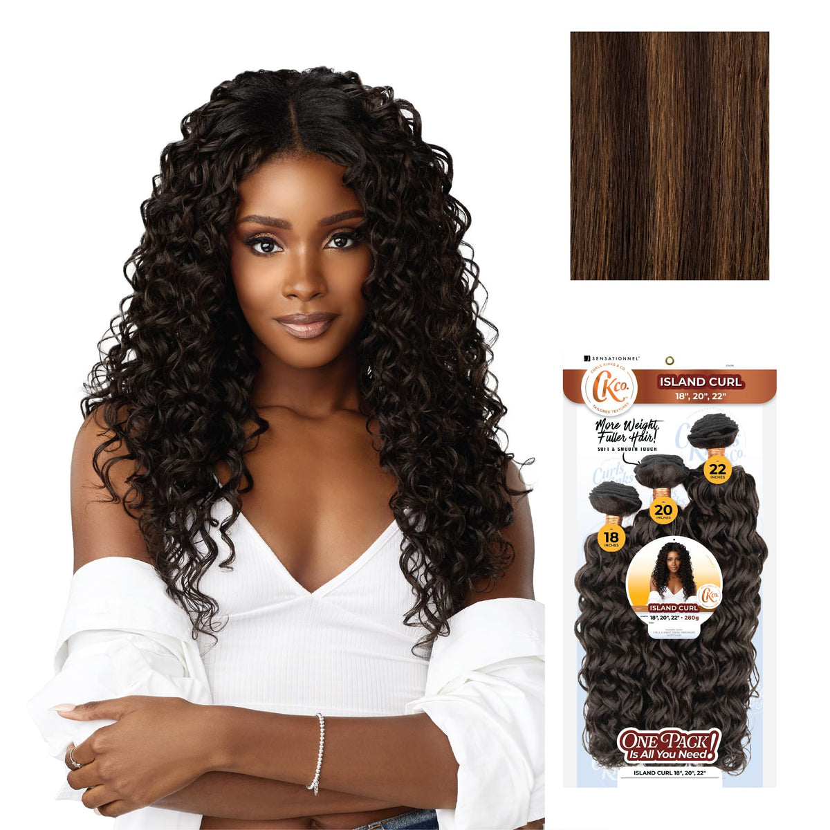 Sensationnel CKCO Synthetic Bundle-Island Curl,18 20 22 inch, S4/30