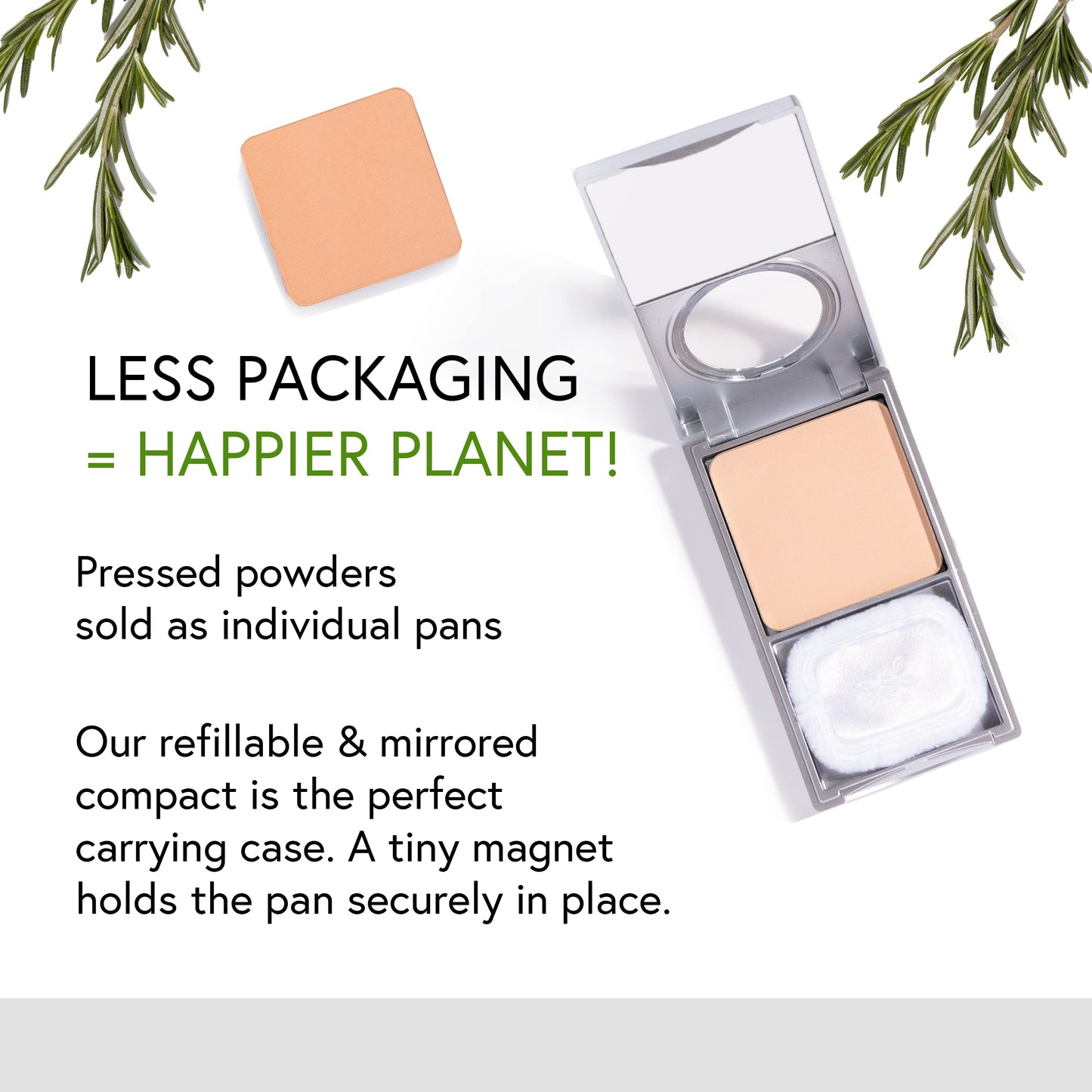 Honeybee Gardens Refillable Pressed Mineral Powder Foundation Compact with Puff & Mirror, Empty Customizable Makeup Kit, Travel-Friendly Luxury Beauty & Personal Care Honeybee Gardens