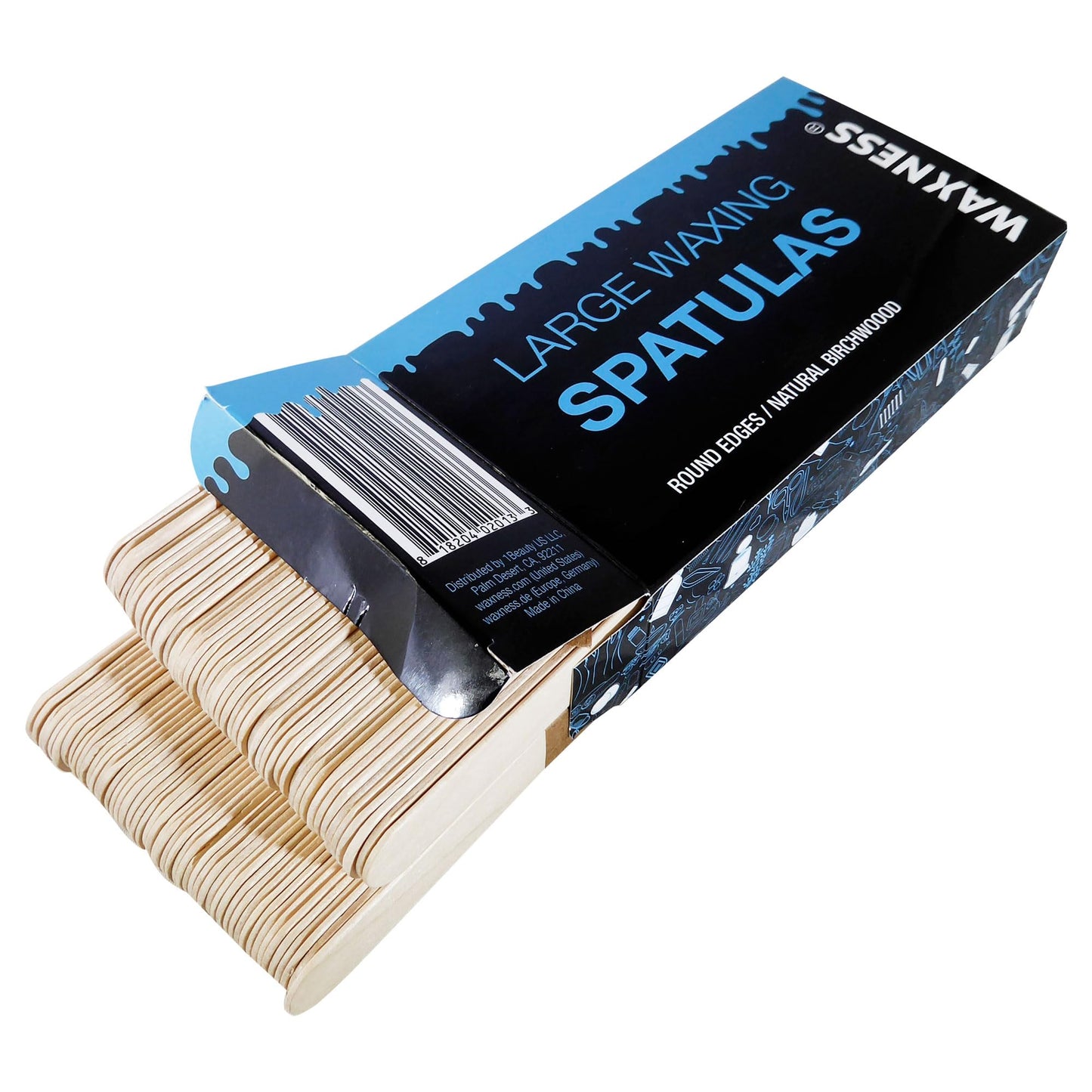 Waxness Wooden Waxing Spatulas 100 Pcs - Rounded Applicator Sticks, for Body & Precision Waxing, Disposable Birchwood - Professional Use Beauty and Personal Care Waxness