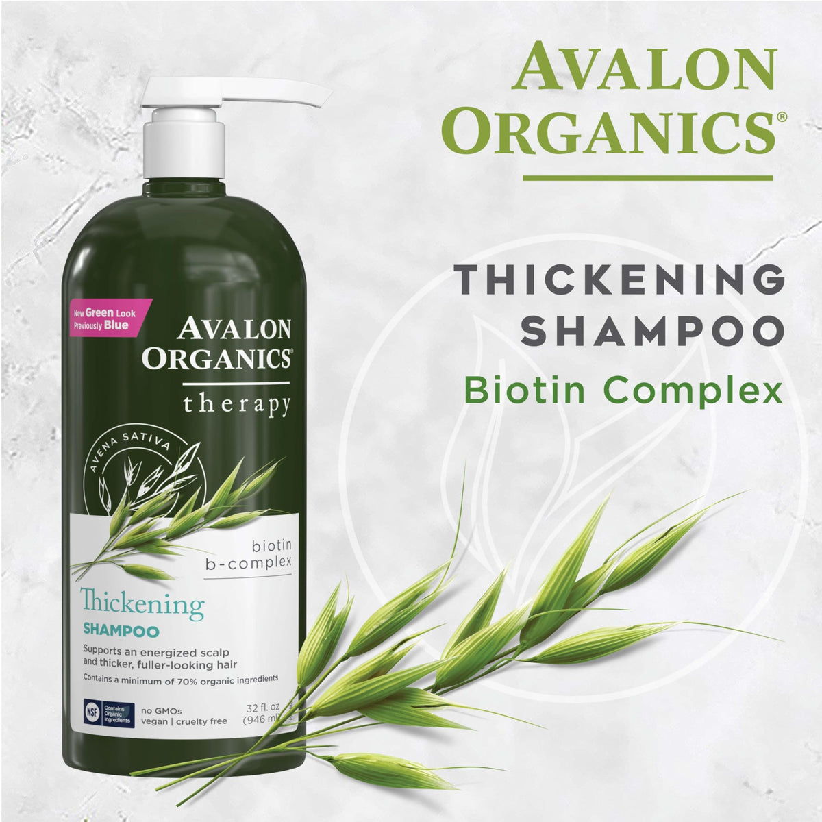 Avalon Organics Therapy Biotin B-Complex Thickening Shampoo, 32 oz Beauty & Personal Care Avalon Organics