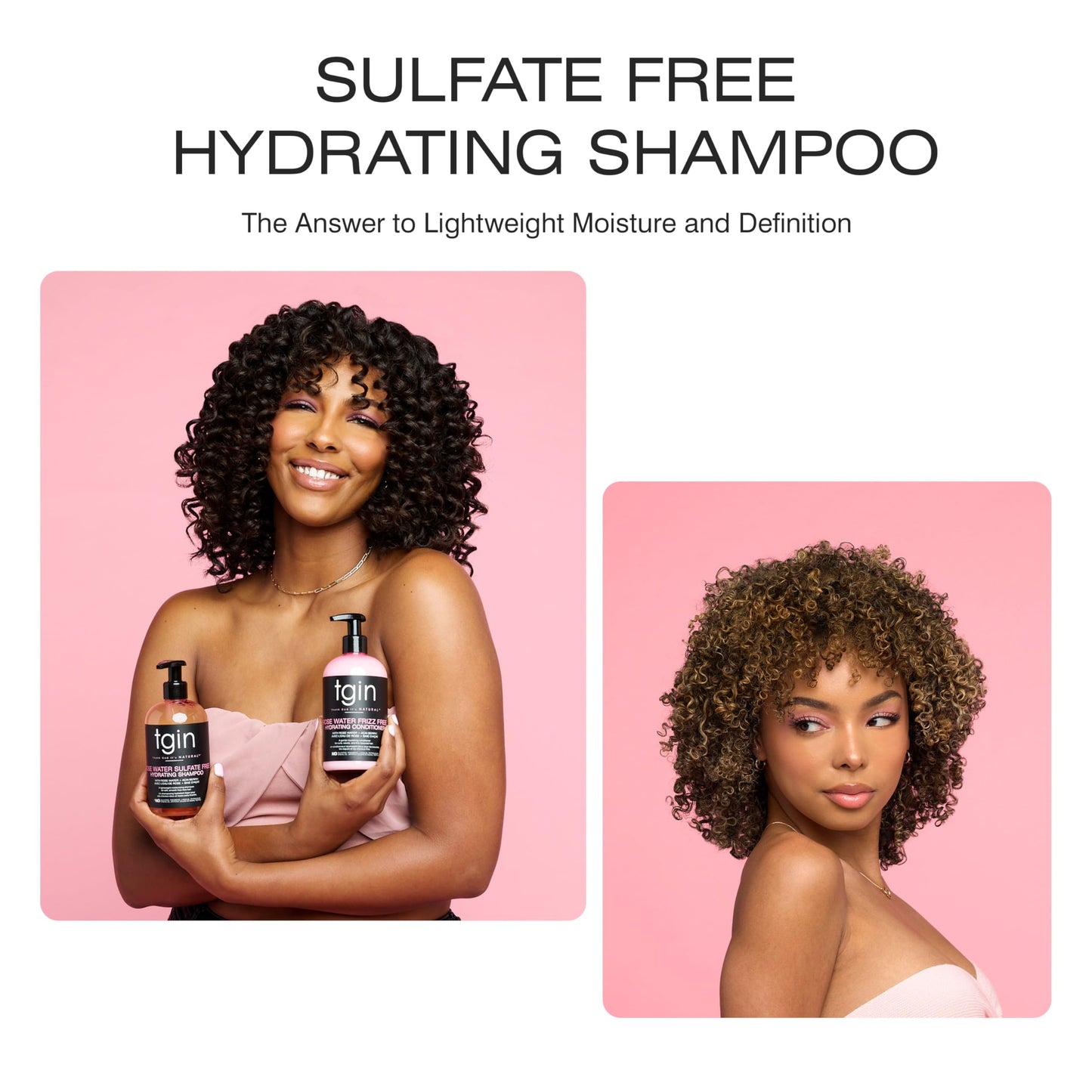 tgin Rose Water Sulfate-Free Hydrating Shampoo - Clarifying Shampoo for Curly, Wavy & Coily Hair - Lightweight Tgin Hair Products for Soft, Shiny, No Beauty & Personal Care Thank God It's Natural