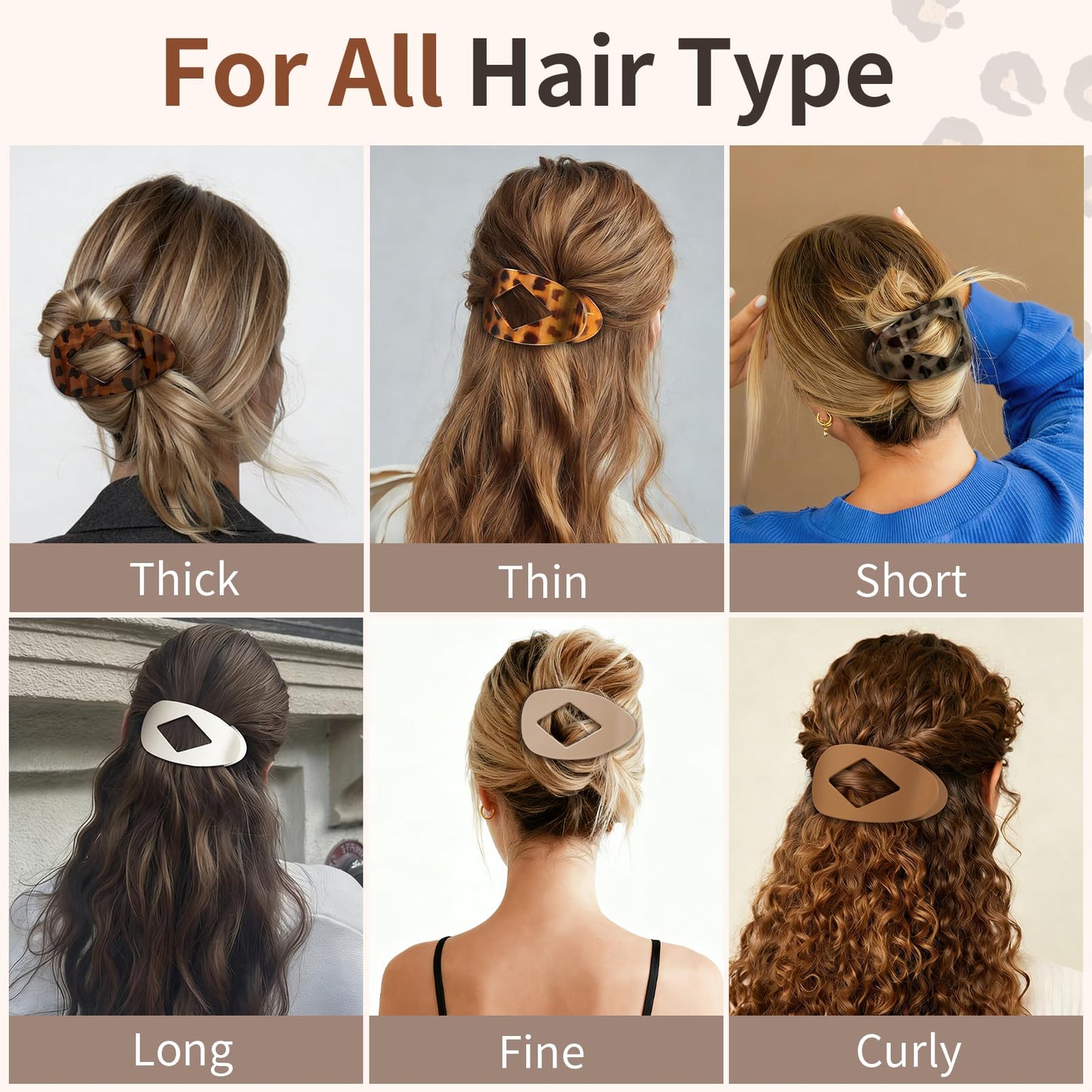 10 PCS Flat Hair Clips for Women - Large Matte & Tortoise Hair Claw Clips, 4.2 Inch Strong Hold Non-Slip Jaw Clips for Thick/Thin Hair, Neutral Beauty and Personal Care CHANDAT