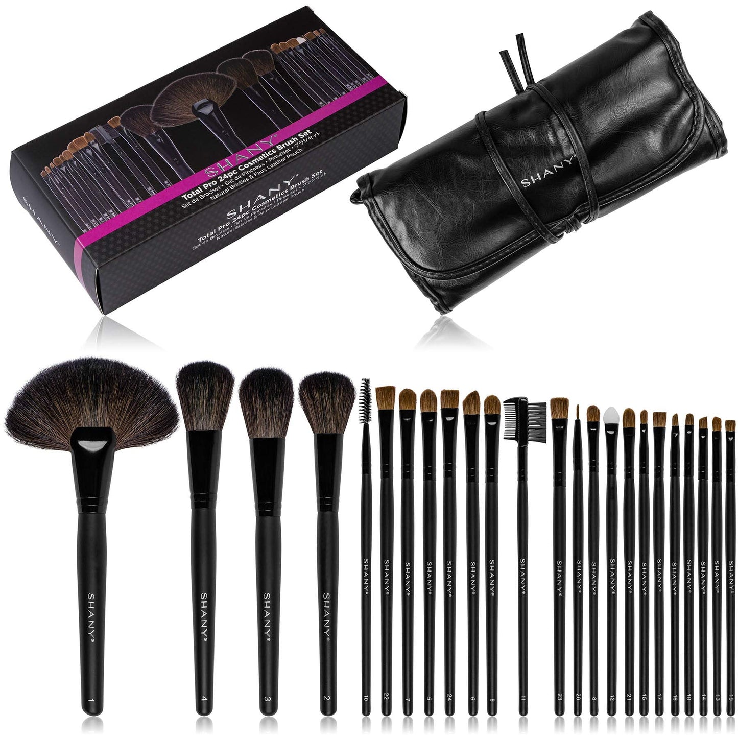 SHANY Makeup Brush Set Studio Quality Total Pro Make up Brushes with Pouch- Cosmetics applicator for Foundation, Powder, Eyeshadow, Concealer, Liner Beauty & Personal Care SHANY