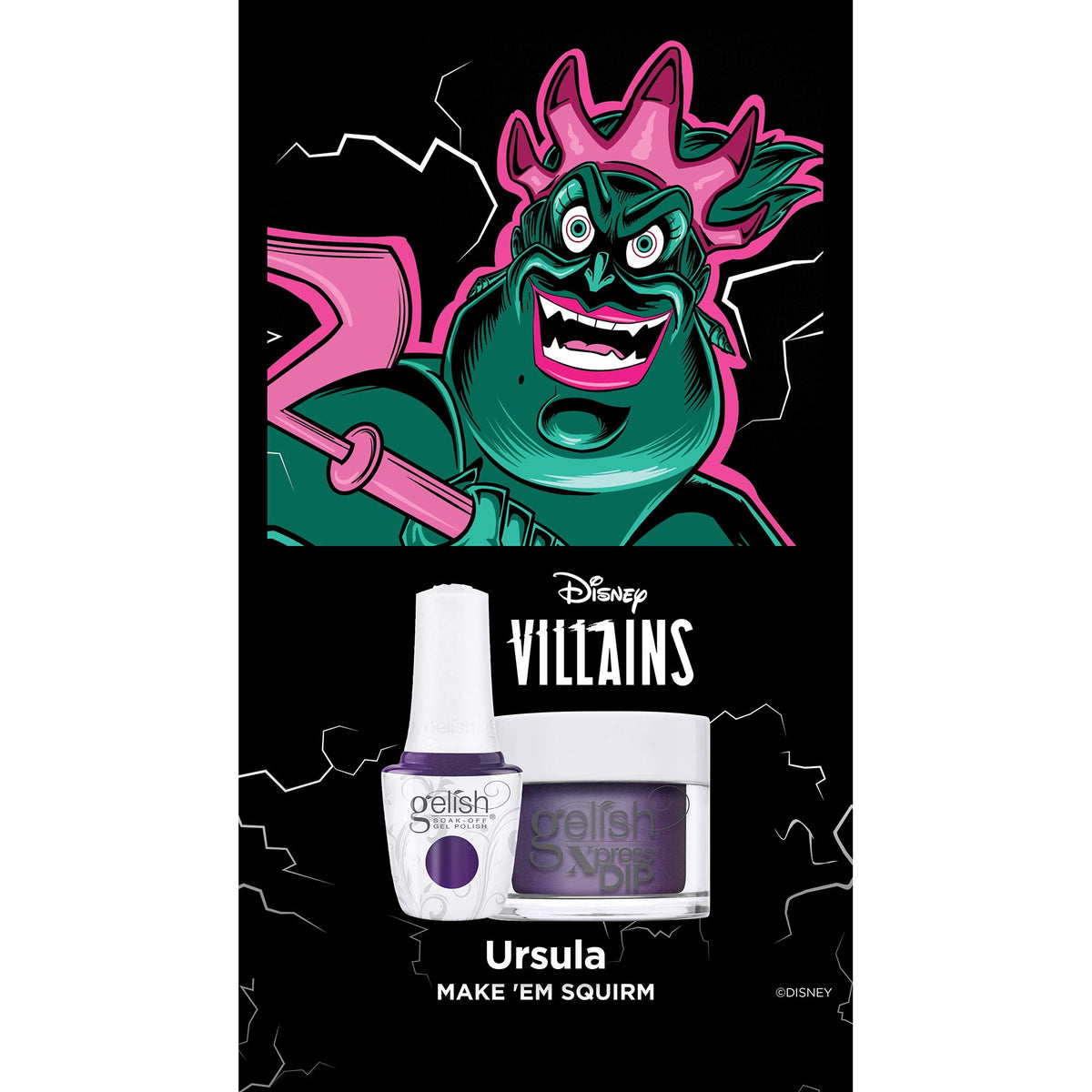 Gelish Xpress Dip "Make 'Em Squirm" Disney Villains Collection, 1.5 oz. - Purple/Blue Pearl