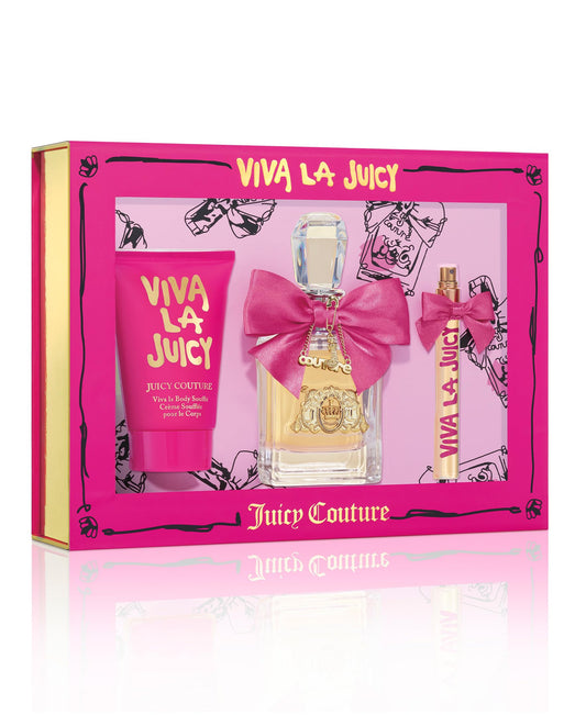 Juicy Couture Viva La Juicy Eau De Parfum 3 Piece Fragrance Gift Set, Includes EDP Spray, Mini Women's Perfume & Body Lotion - Floral & Sweet, Travel Size, 3.4 fl oz Beauty & Personal Care Juicy Couture