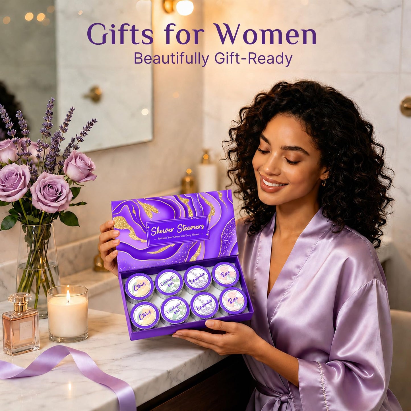 8 Pcs Shower Steamers Aromatherapy: Birthday Gifts for Women Mom Teen Girl Friends Sister, Christmas Stocking Stuffers, Self Care with Natural Beauty and Personal Care Futricy