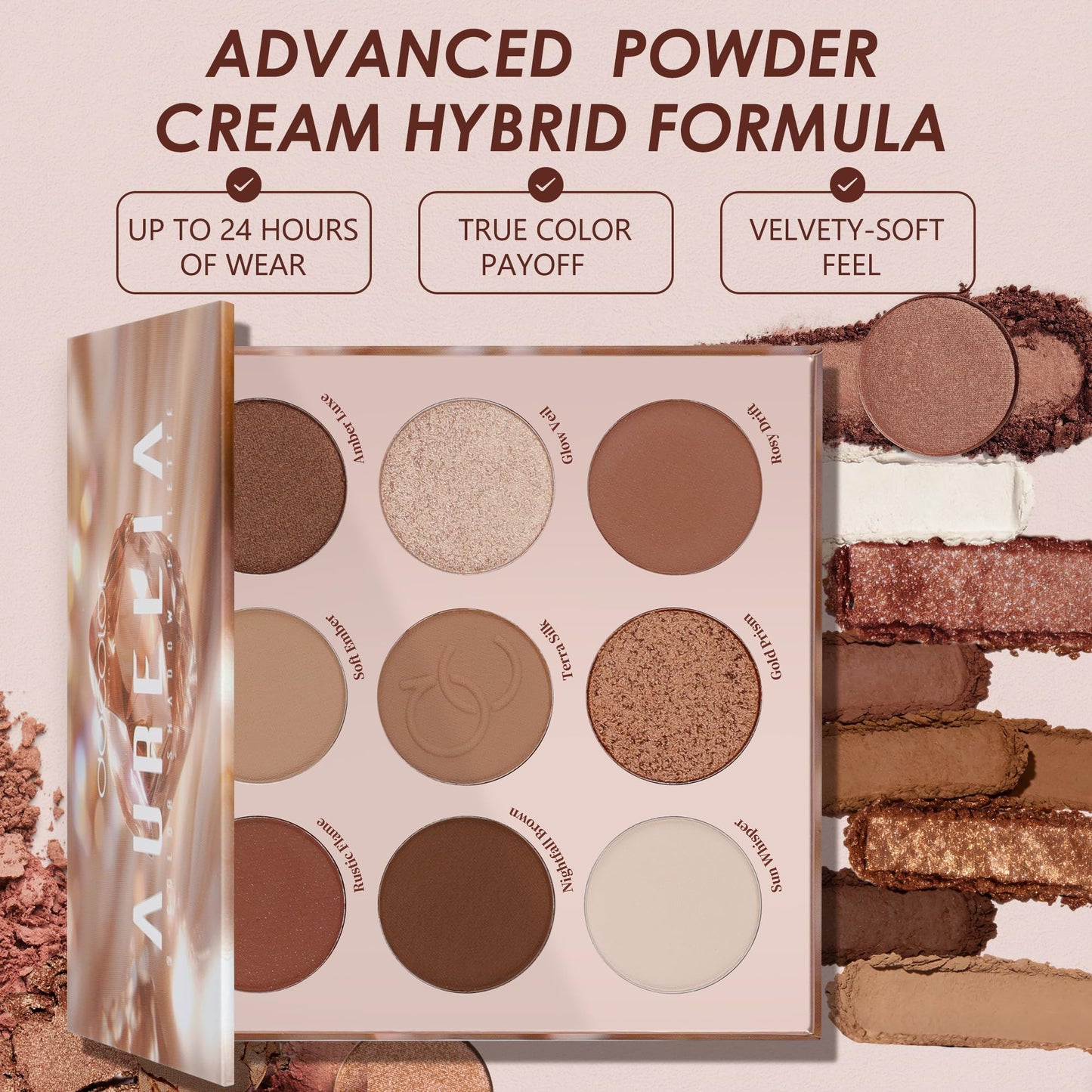 docolor Eyeshadow Palette, 9 Colors Brown & Copper Tones Palette with Matte & Shimmer Finishes,Highly Pigmented Eye Makeup Palette for Everyday Glam Beauty and Personal Care docolor