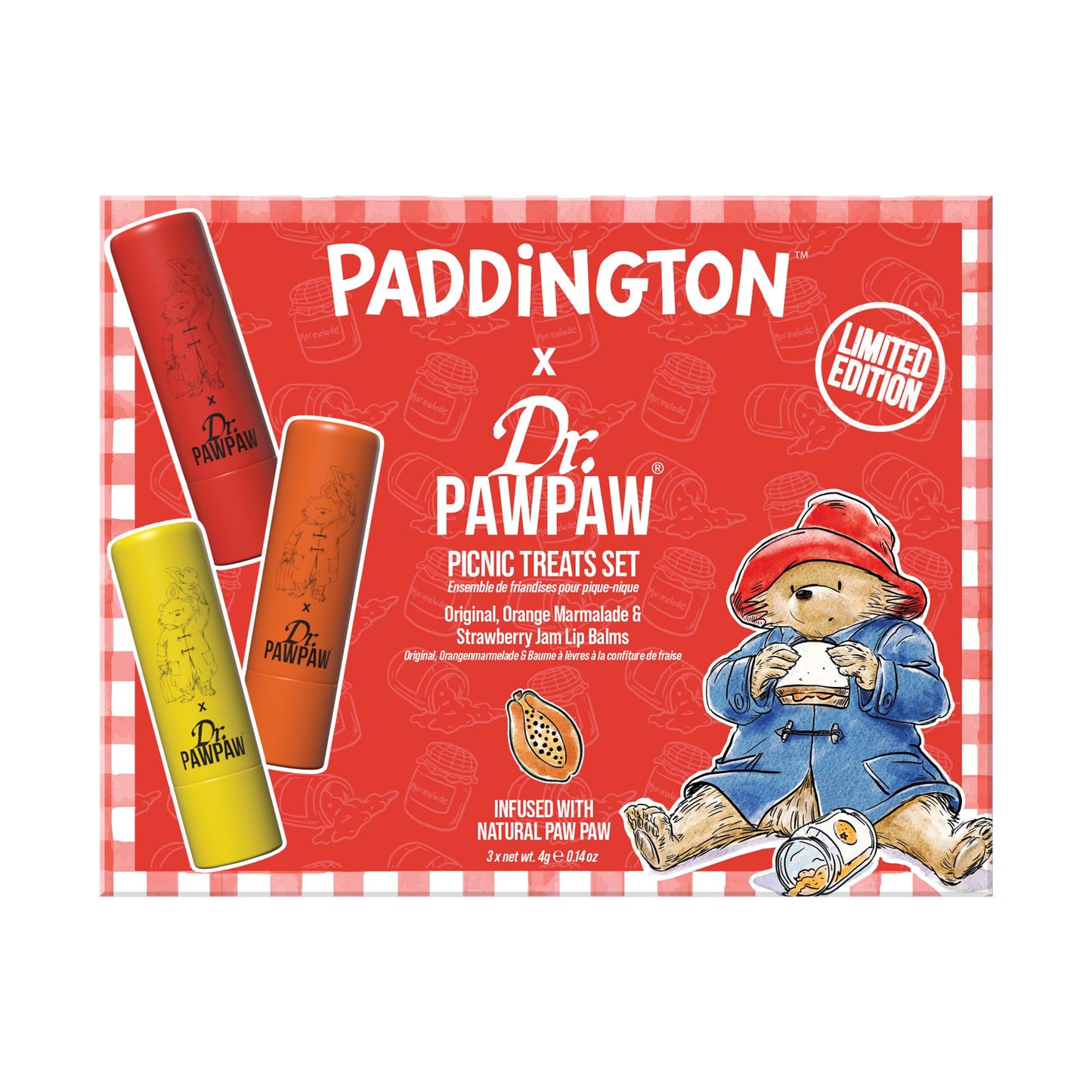Dr. PawPaw Paddington Picnic Treats Collection - Natural Lip Balm with Aloe Vera - Gluten Free Lip Moisturizer to Nourish, Soften and Hydrate - 4 pc Beauty and Personal Care Dr. PAWPAW ORIGINAL BALM