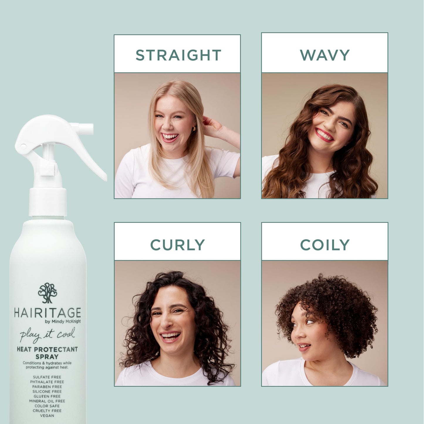 Hairitage Heat Protectant Spray for Hair - Up to 450 Degree Protection + Hydrates + Strengthens Hair - Leaves Hair Smooth + Shiny after Styling Beauty & Personal Care Hairitage