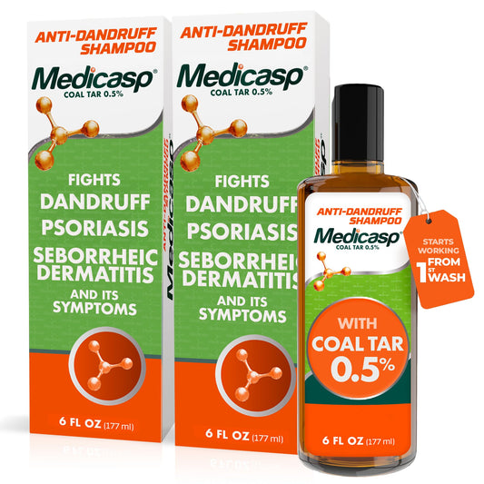 Medicasp Coal Tar Anti-Dandruff Shampoo, Flakes Shampoo, 6 fl oz, 2 Pk Beauty and Personal Care Medicasp Default Title