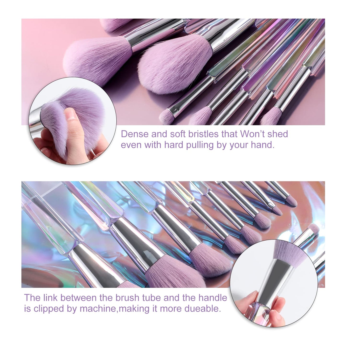Oneleaf Makeup Brushes 10 Pcs Premium Synthetic Bristles Crystal handle Kit,Kabuki Foundation Blending Face Powder Blush Concealers Eye Shadow Brush Beauty & Personal Care oneleaf