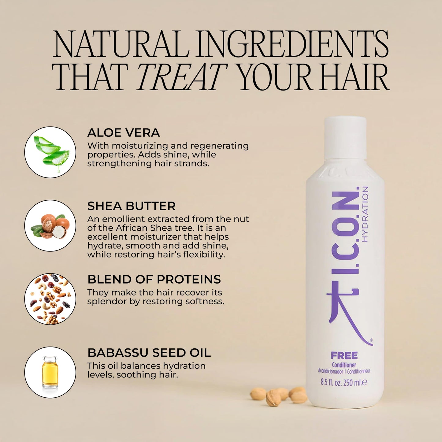 I.C.O.N. Moisturizing Conditioner, Hydrating & Restorative Conditioner for All Hair Types, Enhances Smoothness, Boosts Softness and Shine Beauty & Personal Care I.C.O.N.