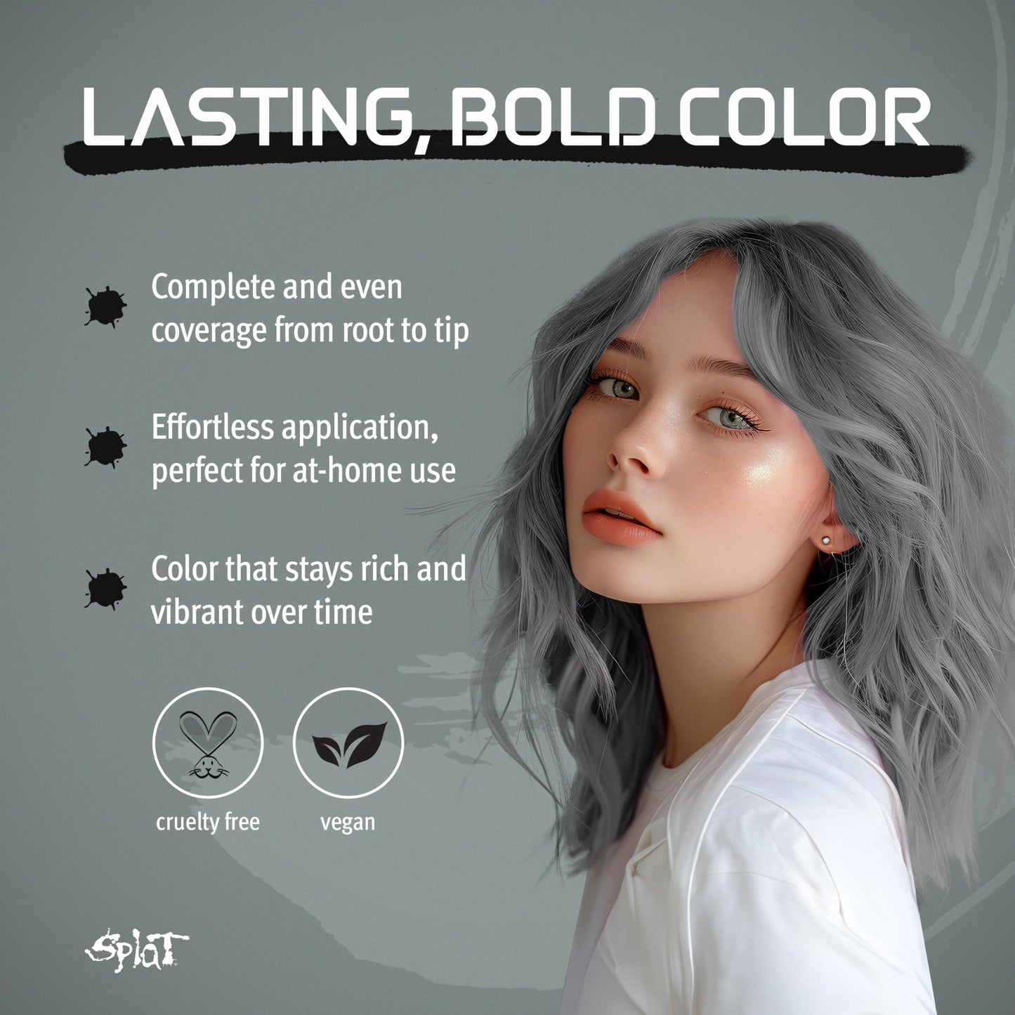 Splat Winter Gray Semi Permanent Hair Dye Kit with Bleach, 1 Application, Includes Gray Hair Dye, Oxide & Bleach Powder, Vegan & Cruelty Free Hair Beauty & Personal Care Splat