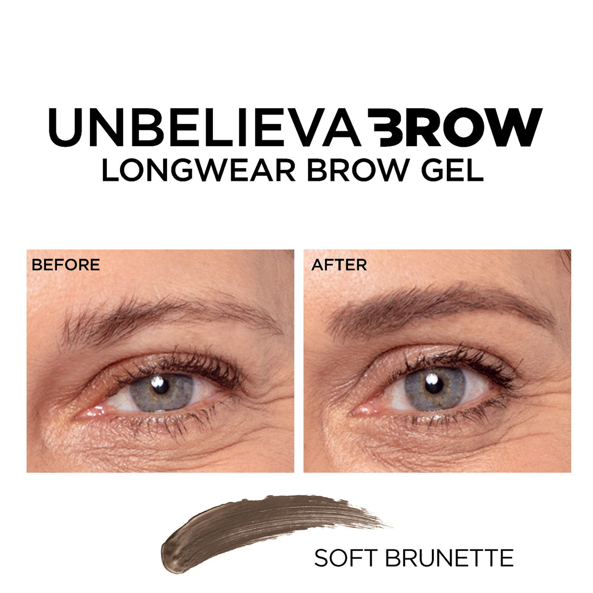L'Oreal Paris Unbelieva-Brow Longwear Waterproof Tinted Brow Gel, Smudge-resistant, Transfer- Proof, Quick Drying, Easy and quick application