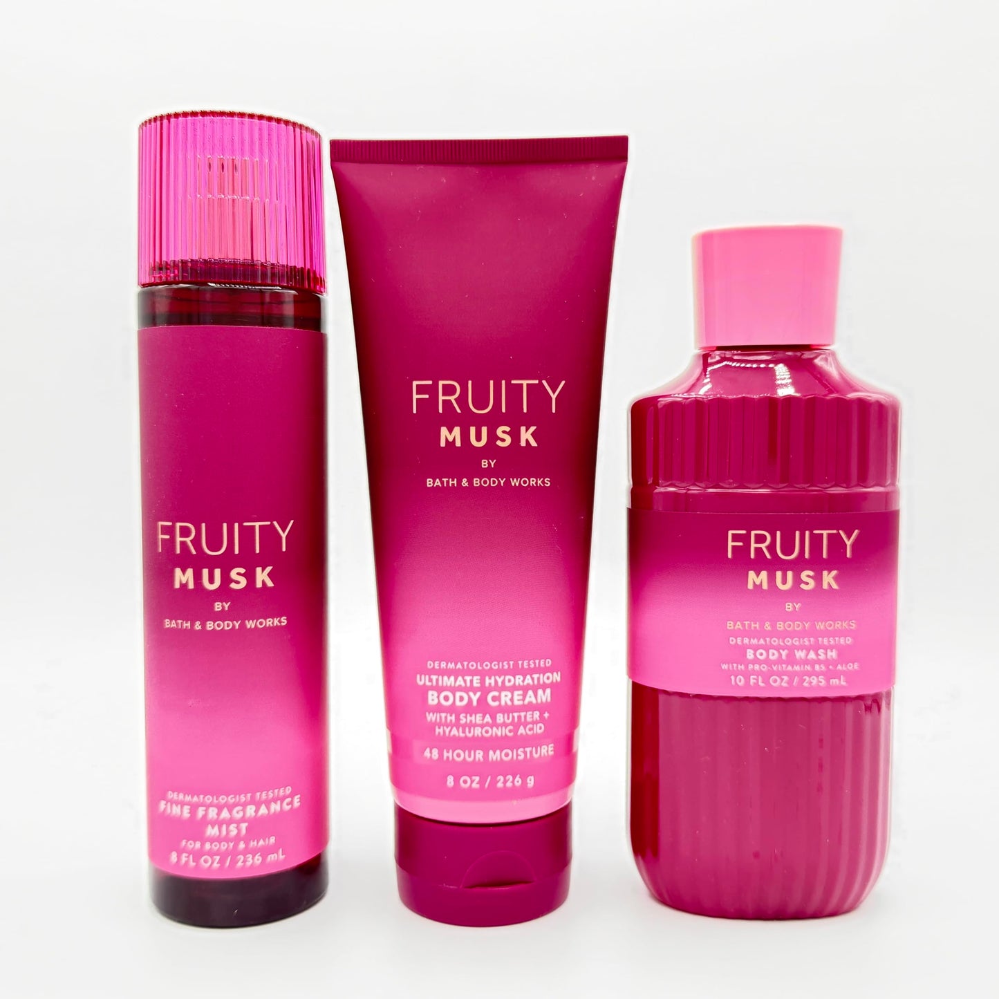 Bath & Body Works Fruity Musk 3-Piece Set - Includes: Fine Fragrance Mist, Ultimate Hydration Body Cream and Body Wash Beauty and Personal Care Bath & Body Works