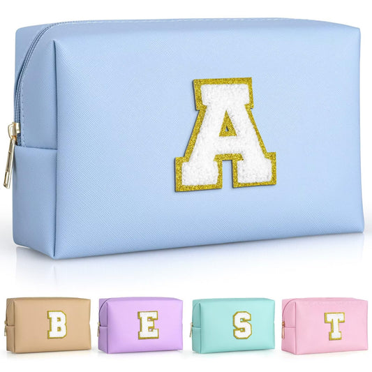 TOPEAST Personalized Makeup Bags for Women, Chenille Letter Pouch Cosmetic Bag with Zipper, Travel Toiletry Bag, Monogrammed Birthday Gift Beauty and Personal Care TOPEAST Default Title