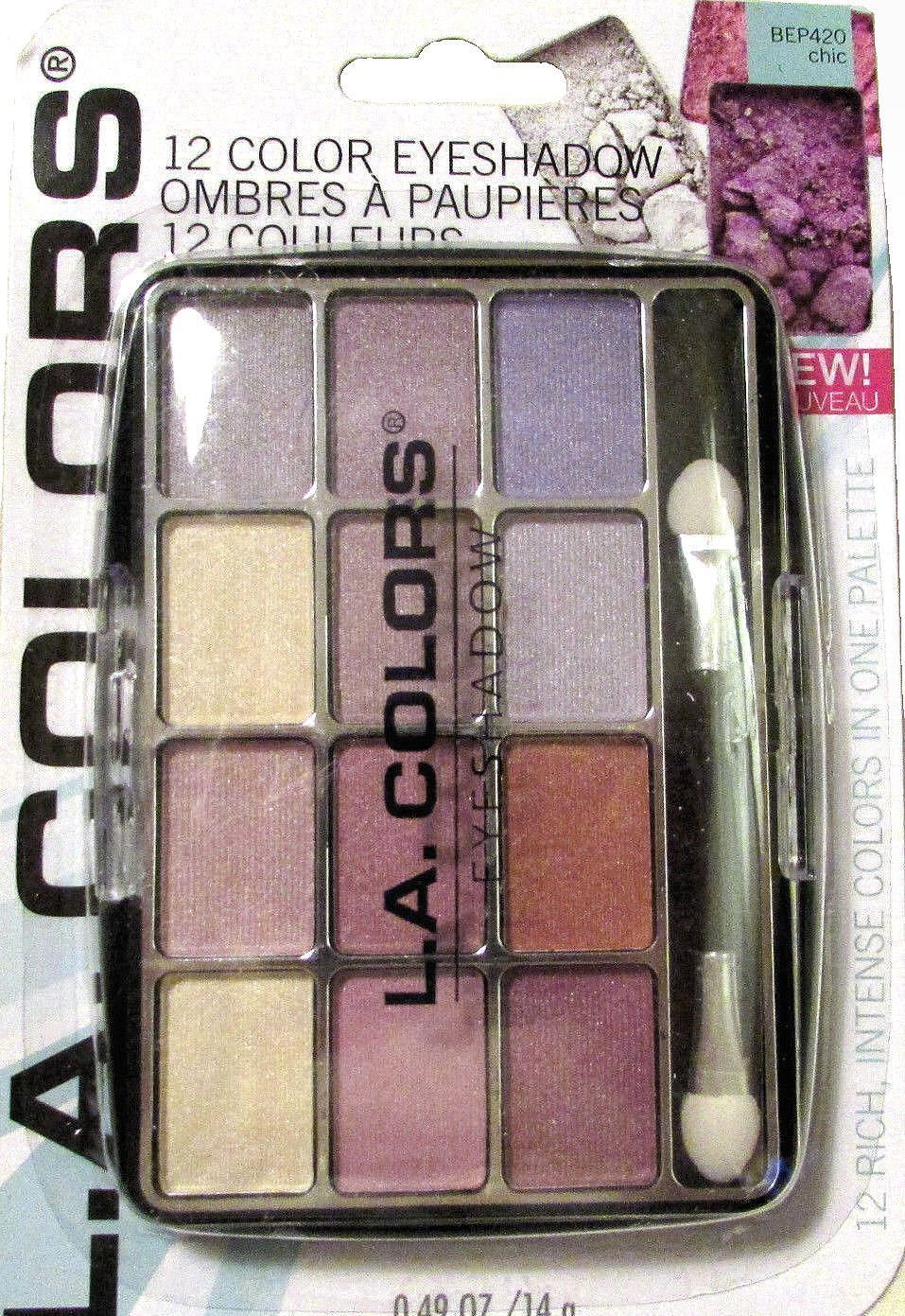 L.A. Colors Expressions, 12 Color Eyeshadow, BEP420 Chic, 0.49 Oz Beauty & Personal Care L.A. COLORS